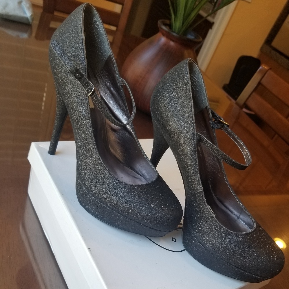 Steve Madden Blk Glitter Valeri